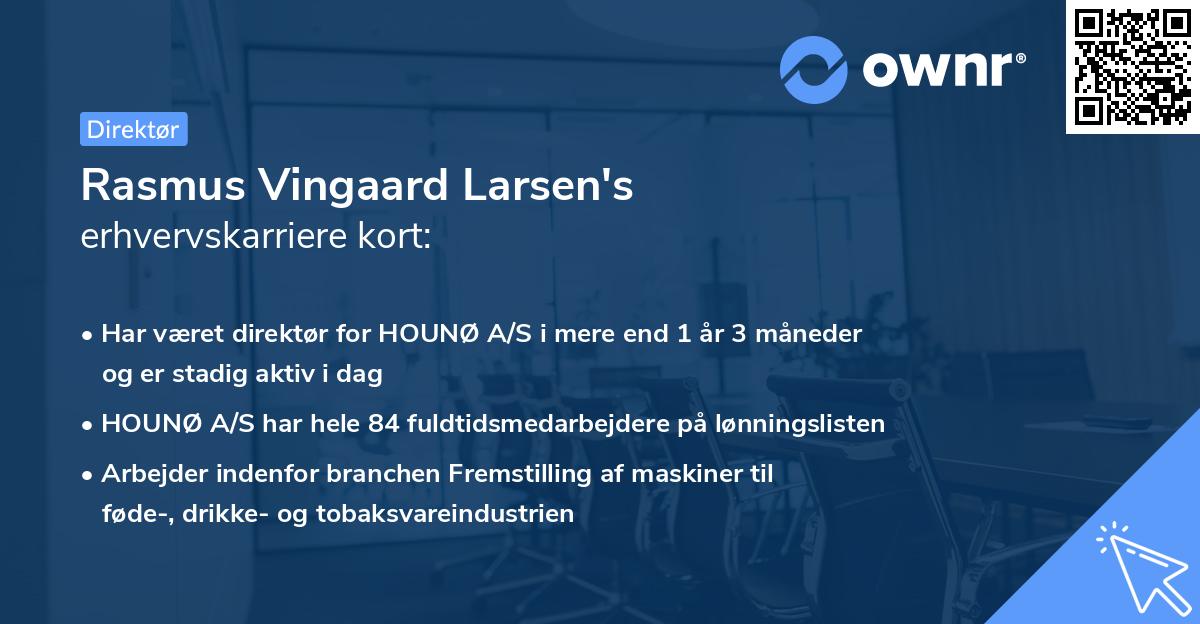 Rasmus Vingaard Larsen's erhvervskarriere kort