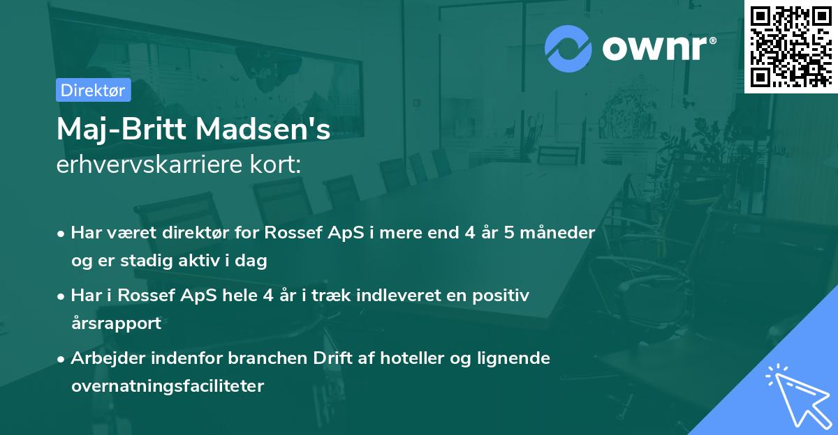 Maj-Britt Madsen's erhvervskarriere kort