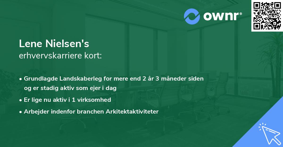 Lene Nielsen's erhvervskarriere kort