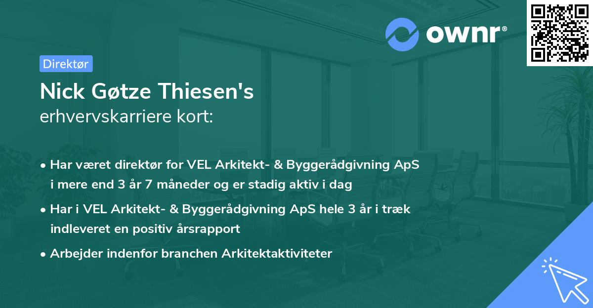 Nick Gøtze Thiesen's erhvervskarriere kort