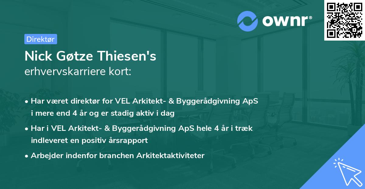Nick Gøtze Thiesen's erhvervskarriere kort