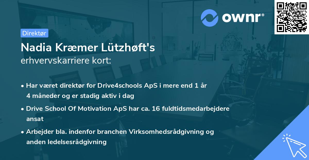 Nadia Kræmer Lützhøft's erhvervskarriere kort