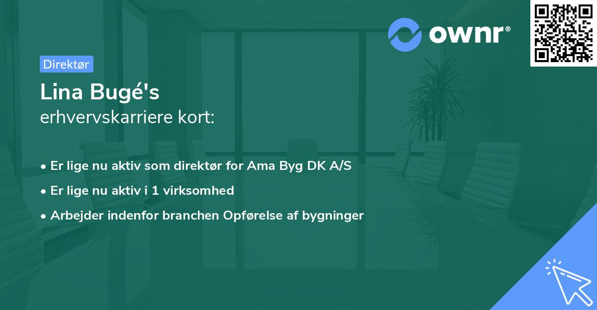 Lina Bugé's erhvervskarriere kort