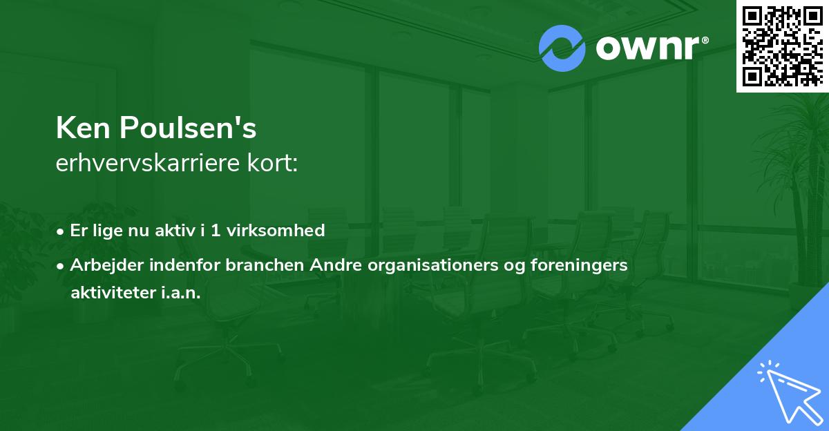 Ken Poulsen's erhvervskarriere kort