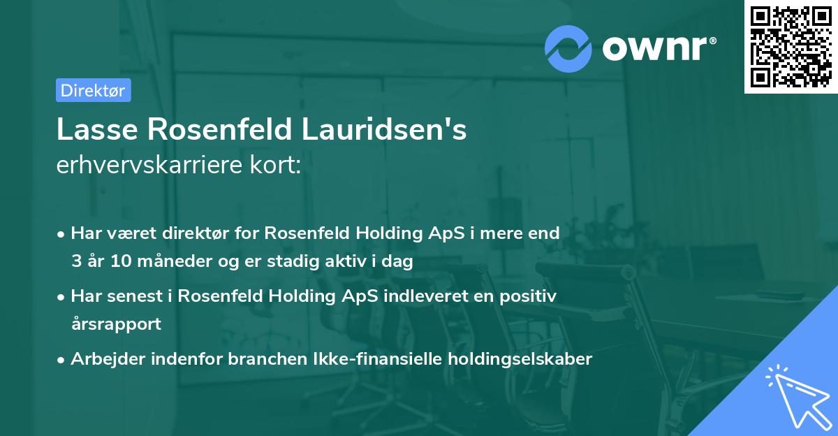 Lasse Rosenfeld Lauridsen's erhvervskarriere kort