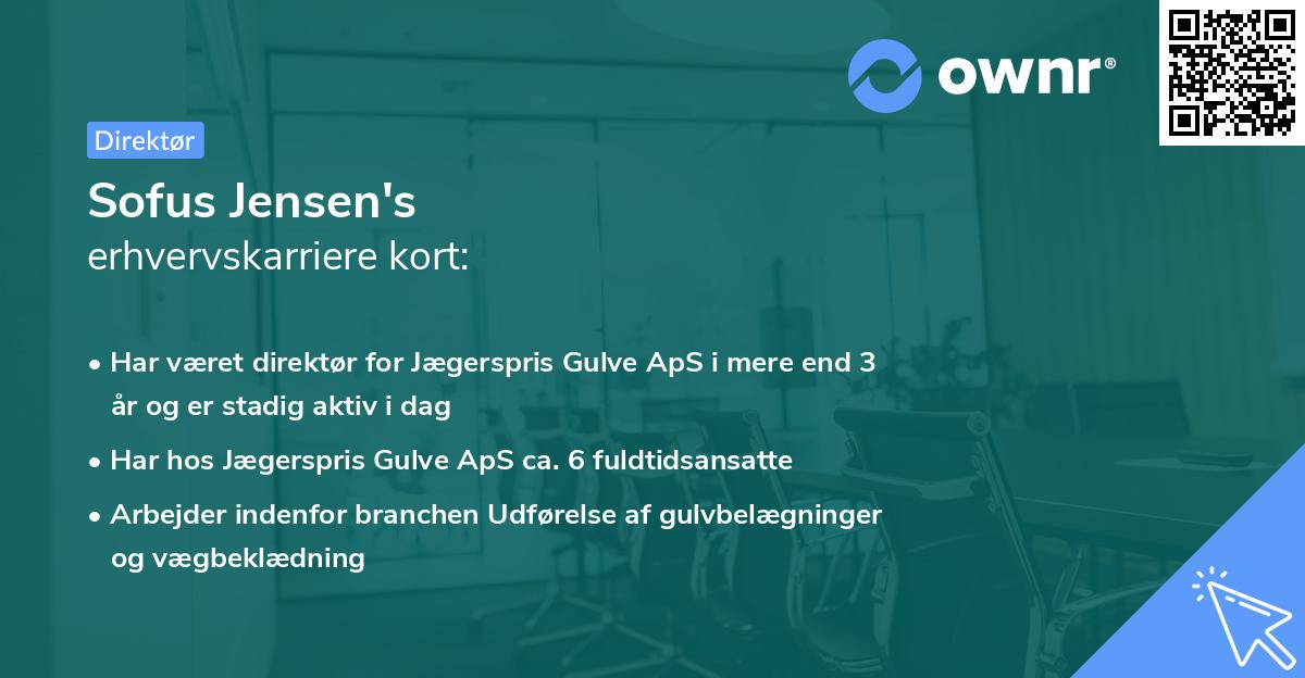 Sofus Jensen's erhvervskarriere kort