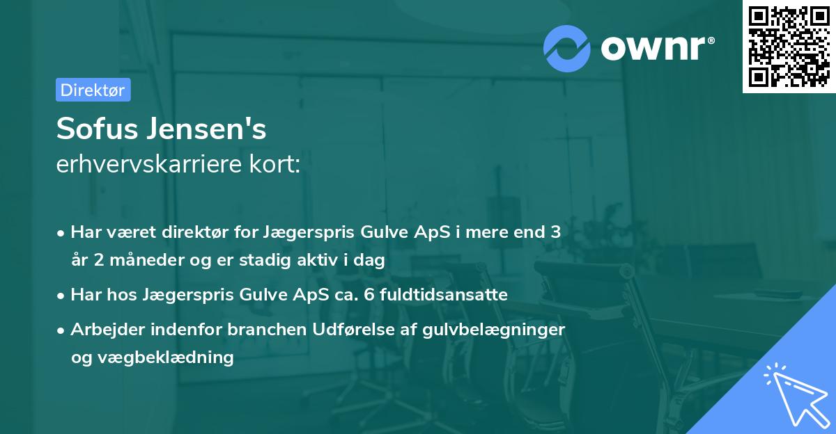 Sofus Jensen's erhvervskarriere kort
