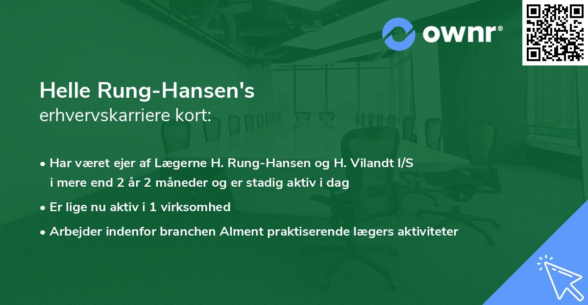 Helle Rung-Hansen's erhvervskarriere kort