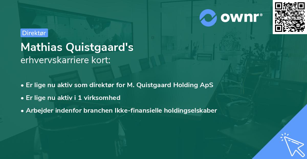 Mathias Quistgaard's erhvervskarriere kort