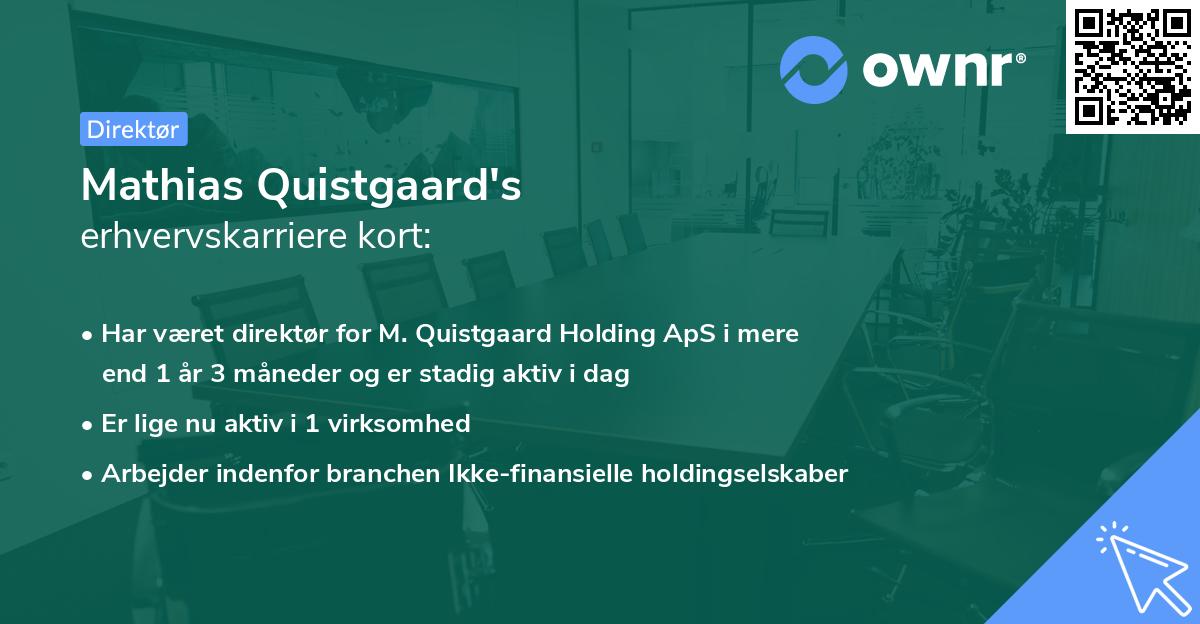 Mathias Quistgaard's erhvervskarriere kort