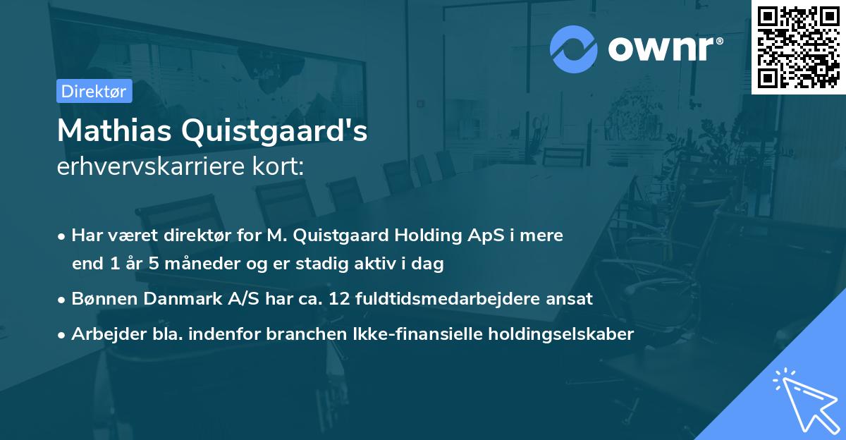 Mathias Quistgaard's erhvervskarriere kort