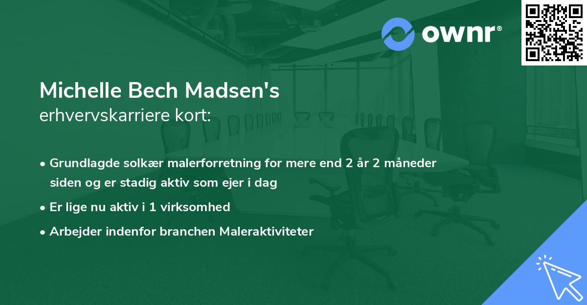 Michelle Bech Madsen's erhvervskarriere kort