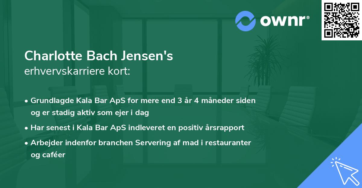 Charlotte Bach Jensen's erhvervskarriere kort
