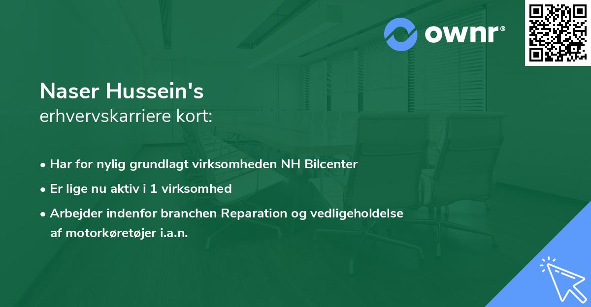 Naser Hussein's erhvervskarriere kort