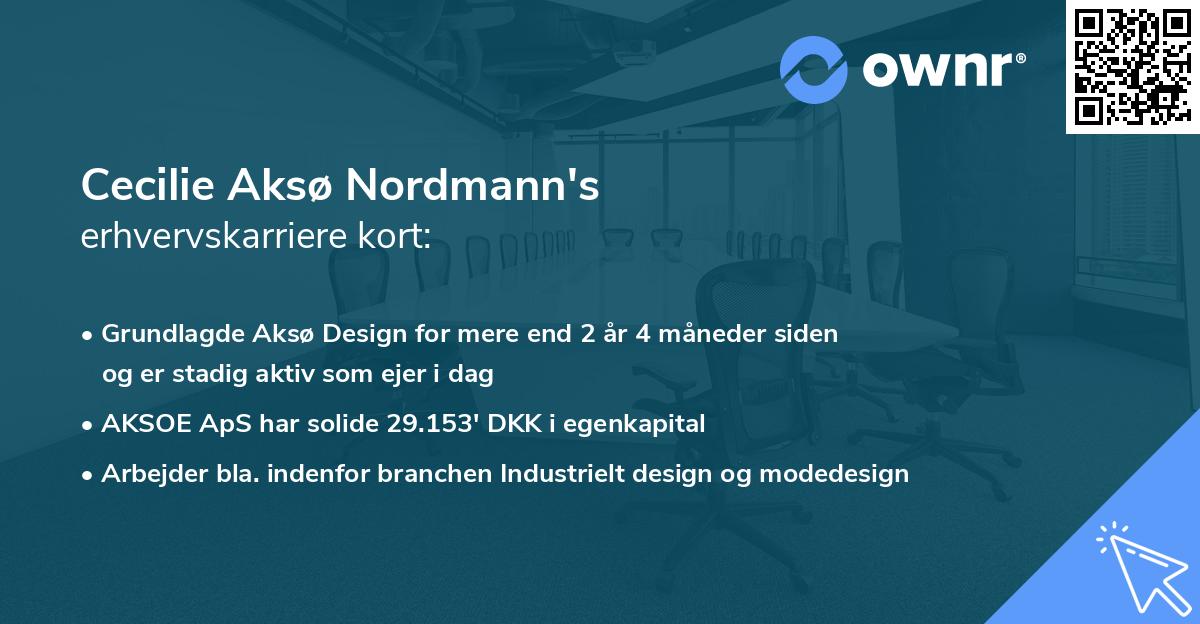 Cecilie Aksø Nordmann's erhvervskarriere kort