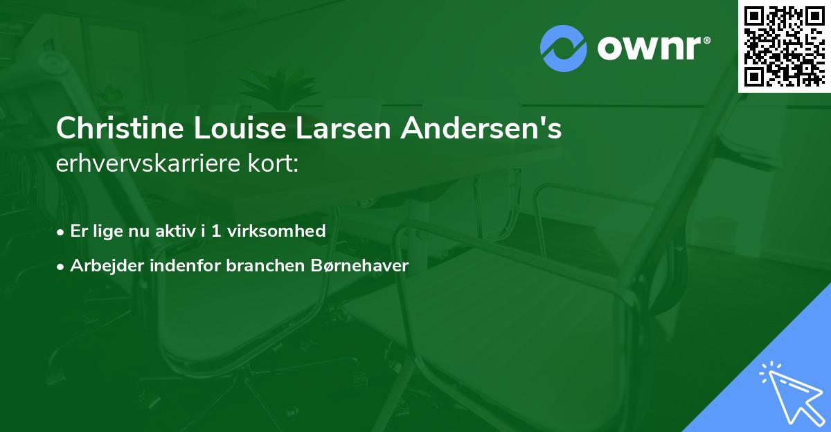 Christine Louise Larsen Andersen's erhvervskarriere kort