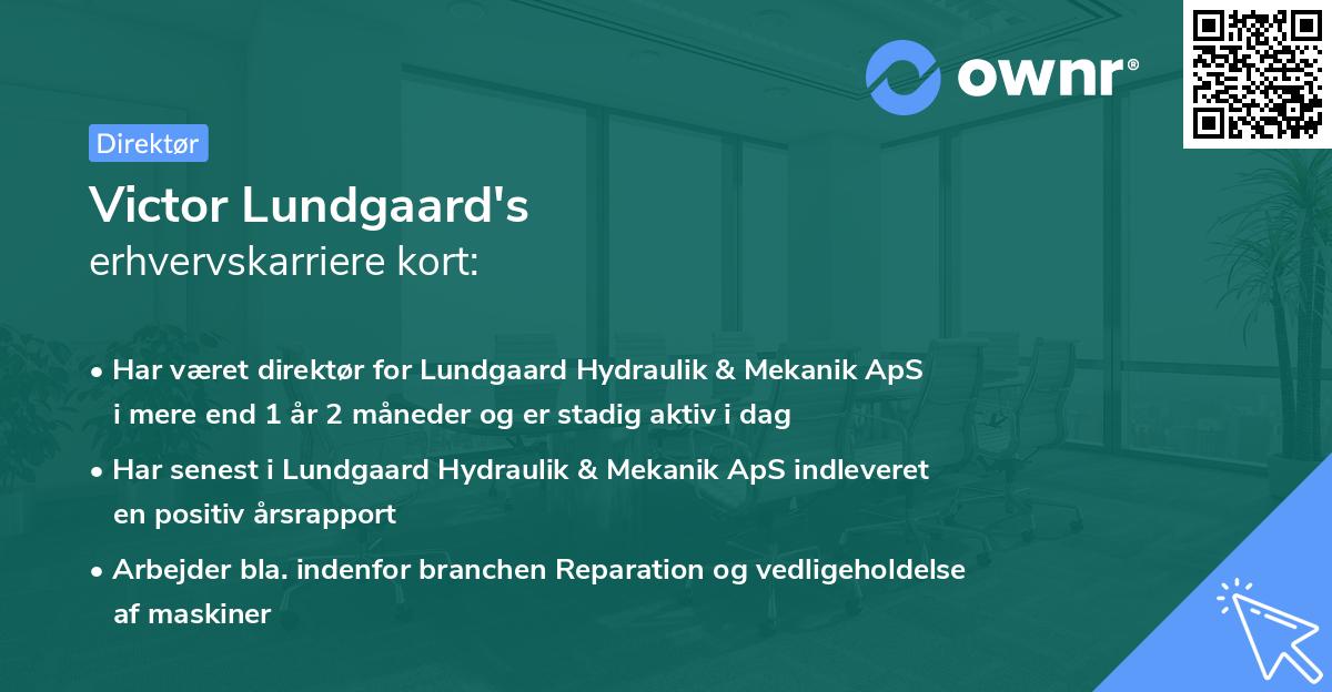 Victor Lundgaard's erhvervskarriere kort
