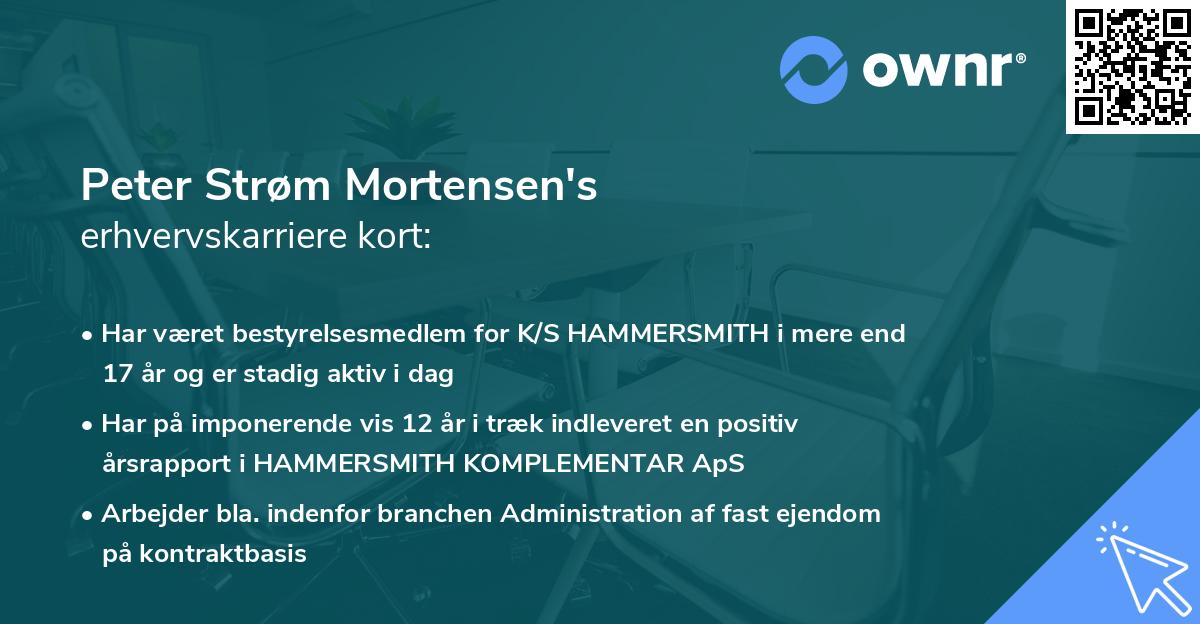 Peter Strøm Mortensen's erhvervskarriere kort