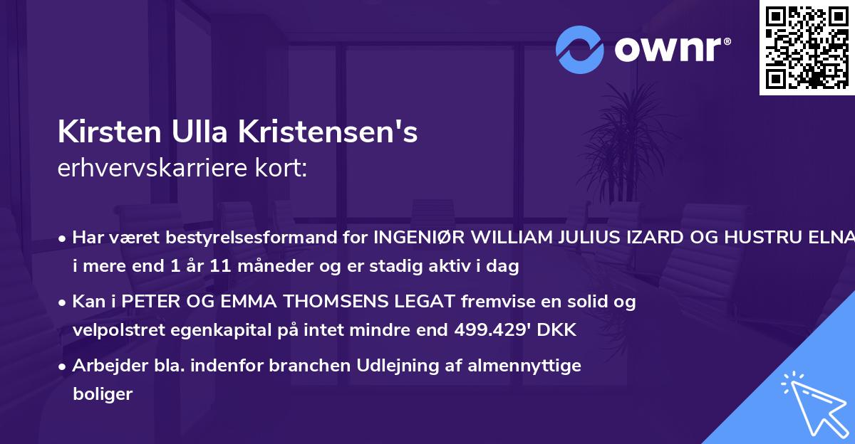 Kirsten Ulla Kristensen's erhvervskarriere kort