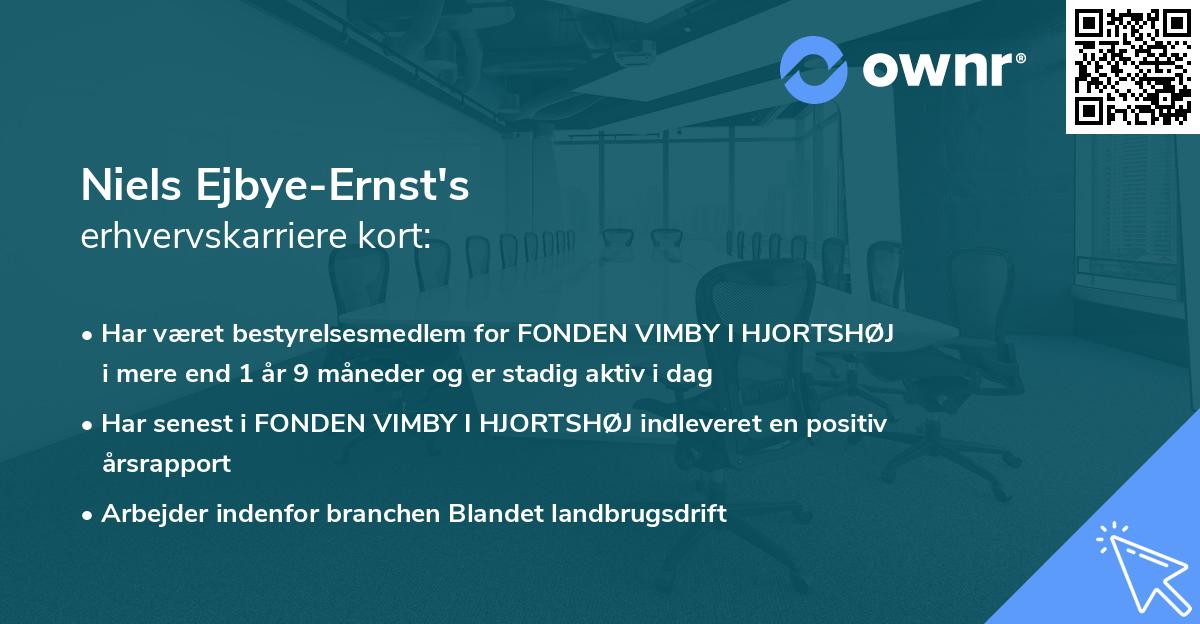 Niels Ejbye-Ernst's erhvervskarriere kort