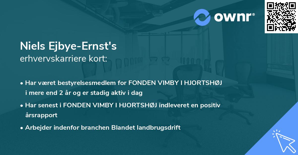 Niels Ejbye-Ernst's erhvervskarriere kort