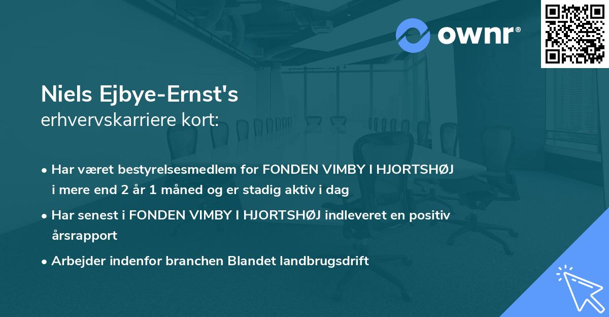 Niels Ejbye-Ernst's erhvervskarriere kort