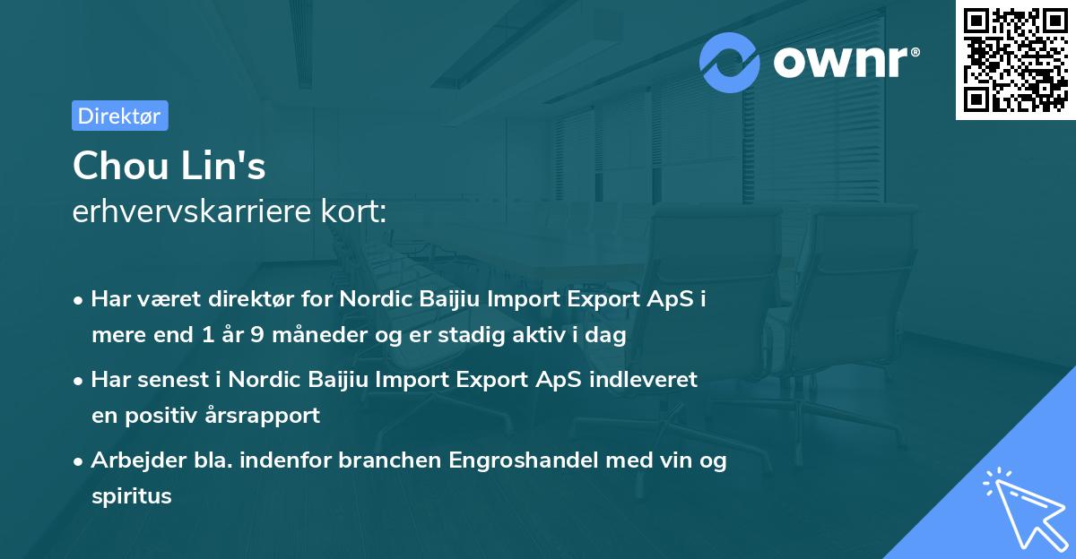 Chou Lin's erhvervskarriere kort