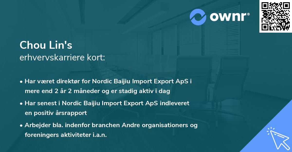 Chou Lin's erhvervskarriere kort