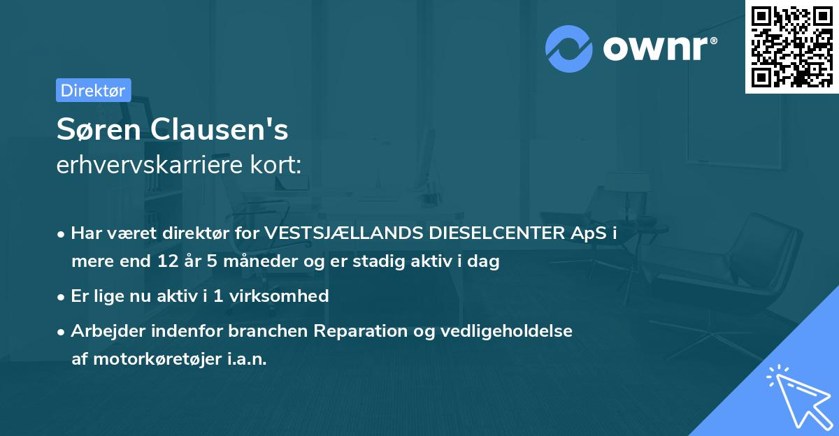 Søren Clausen's erhvervskarriere kort