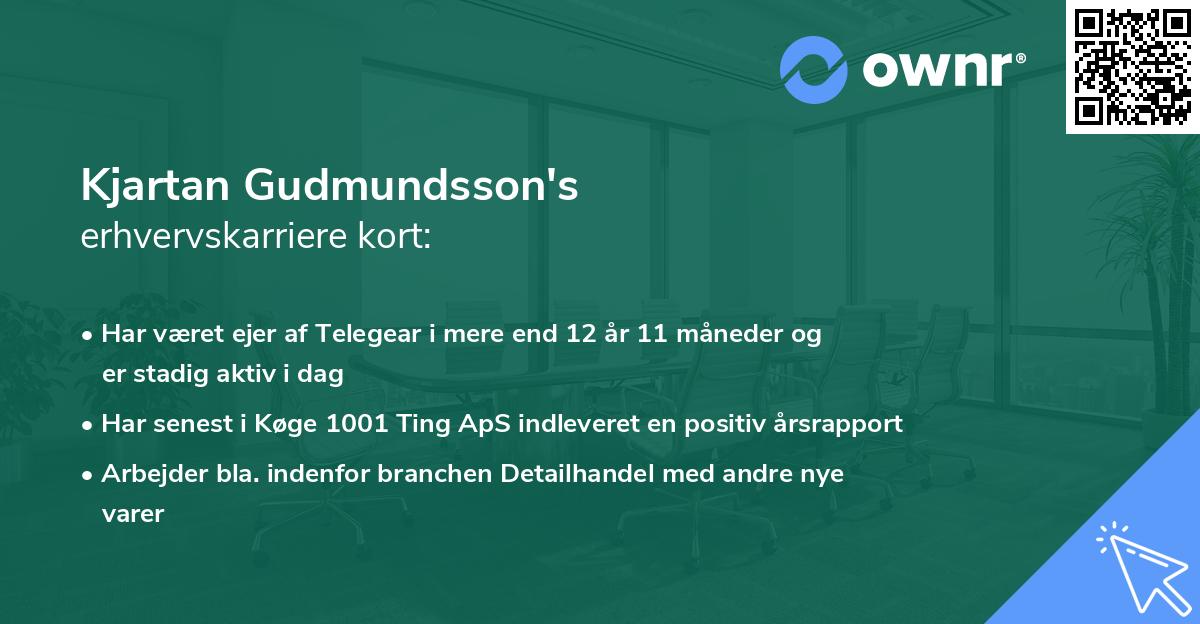 Kjartan Gudmundsson's erhvervskarriere kort