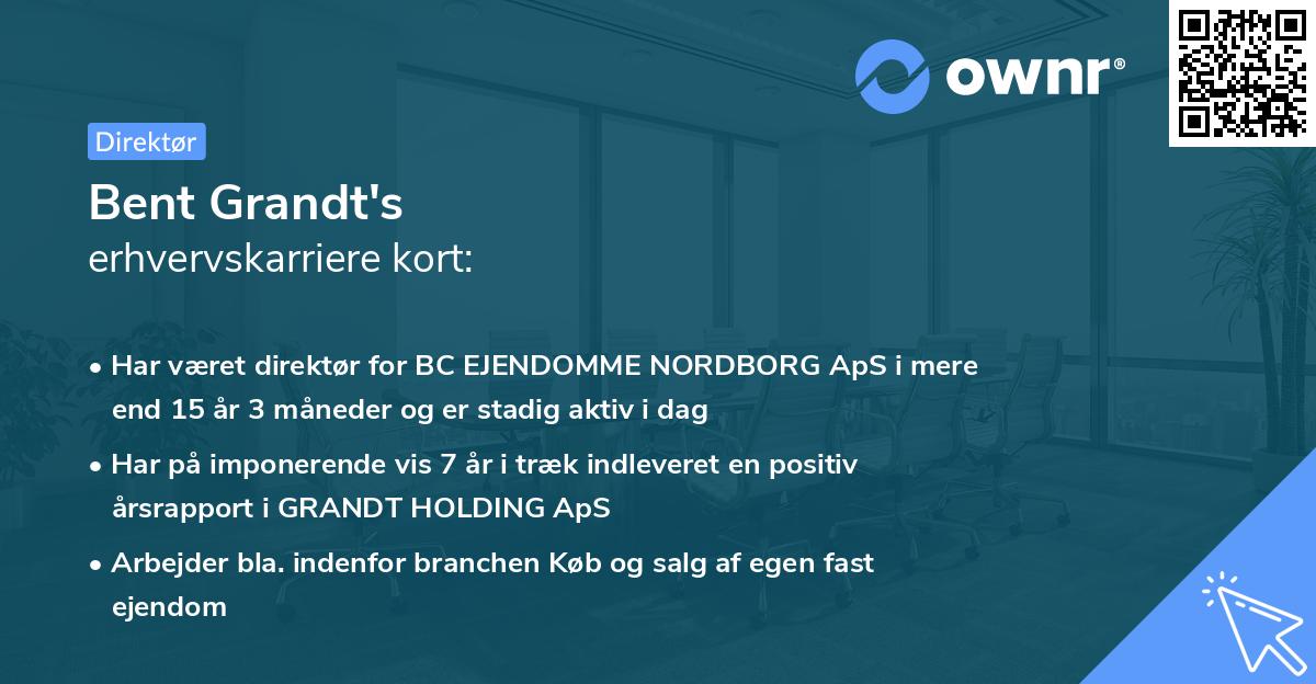 Bent Grandt's erhvervskarriere kort