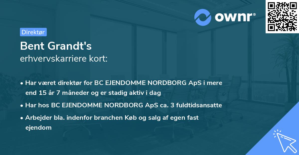 Bent Grandt's erhvervskarriere kort