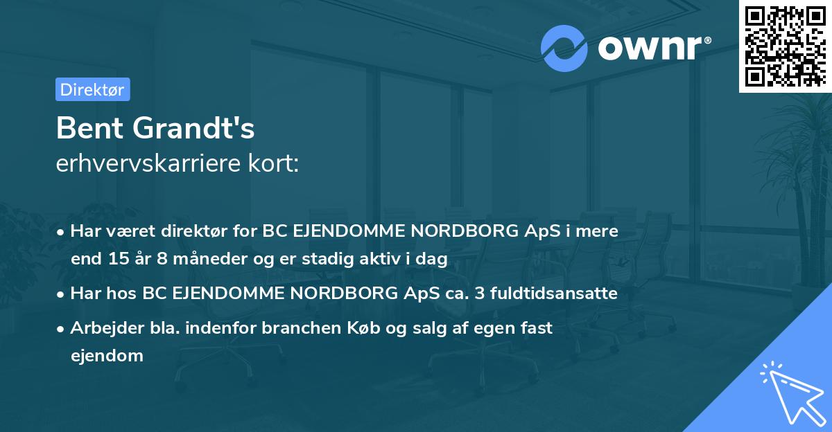 Bent Grandt's erhvervskarriere kort