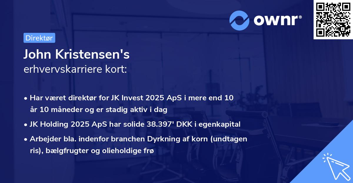 John Kristensen's erhvervskarriere kort