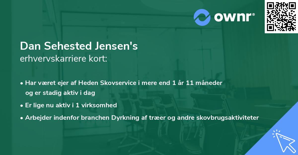 Dan Sehested Jensen's erhvervskarriere kort