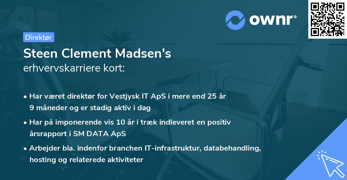 Steen Clement Madsen's erhvervskarriere kort