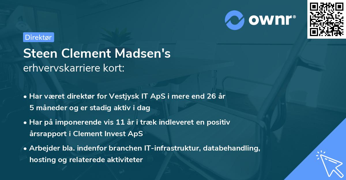 Steen Clement Madsen's erhvervskarriere kort