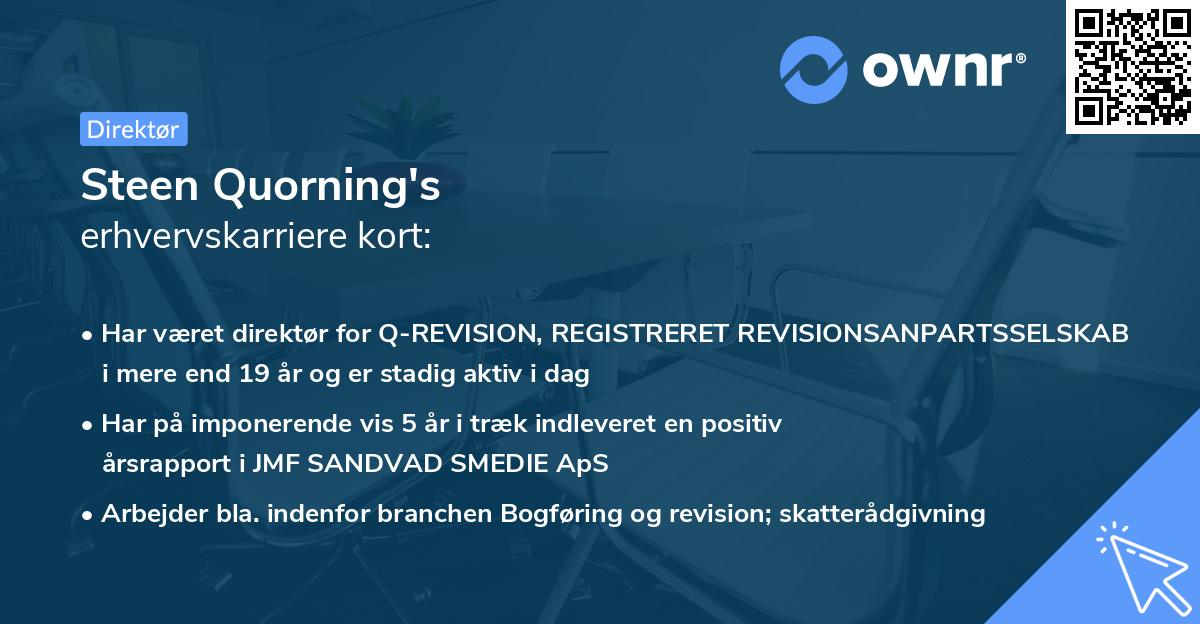 Steen Quorning's erhvervskarriere kort