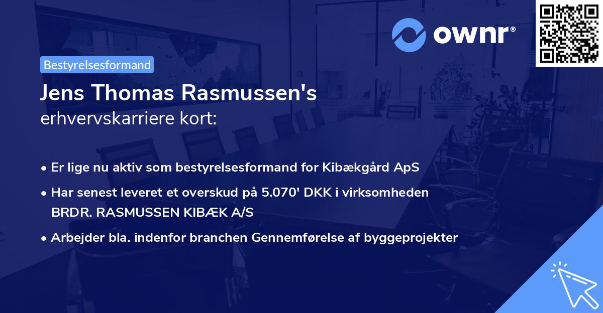 Jens Thomas Rasmussen's erhvervskarriere kort