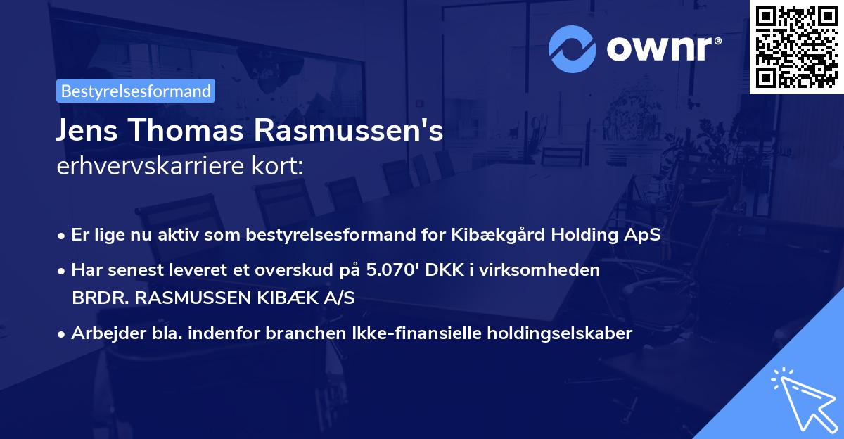 Jens Thomas Rasmussen's erhvervskarriere kort