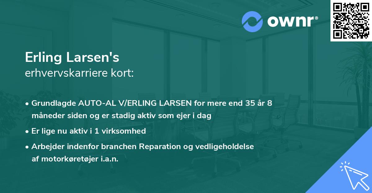 Erling Larsen's erhvervskarriere kort