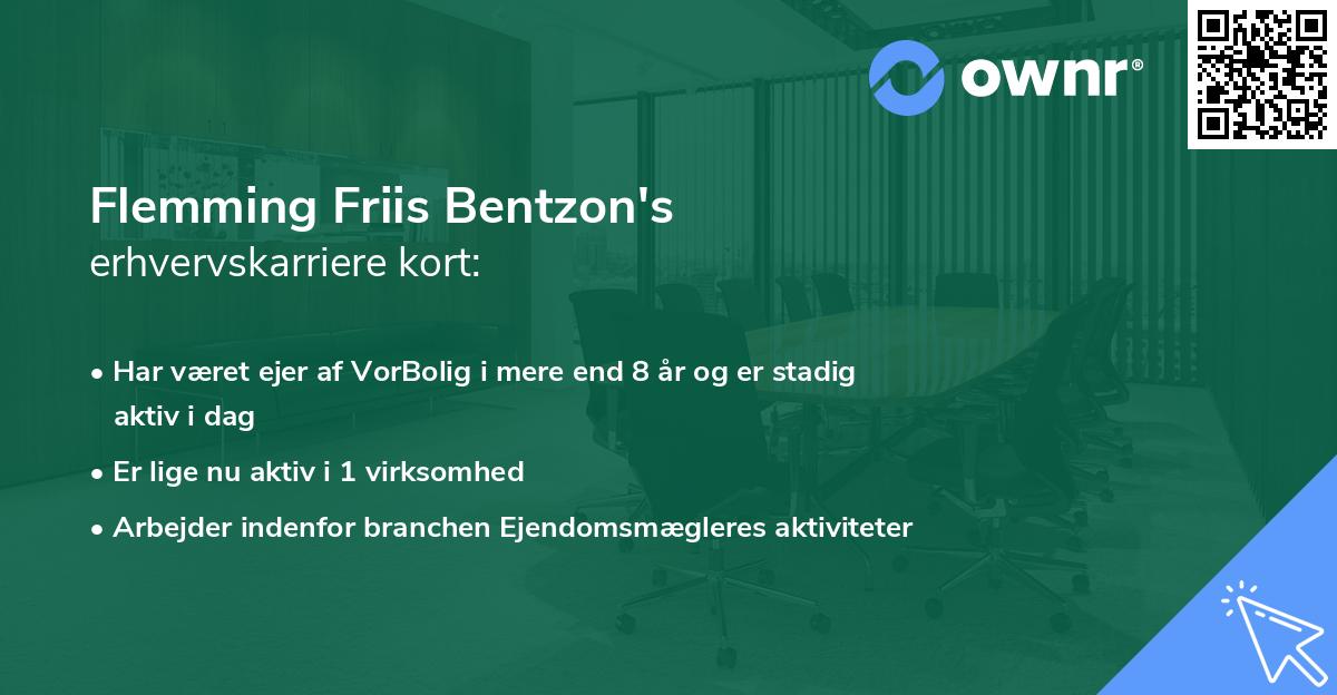 Flemming Friis Bentzon's erhvervskarriere kort