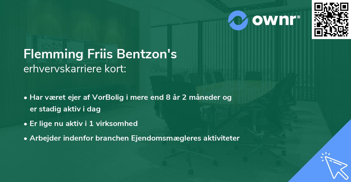 Flemming Friis Bentzon's erhvervskarriere kort