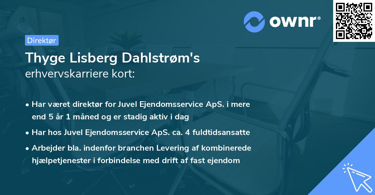 Thyge Lisberg Dahlstrøm's erhvervskarriere kort