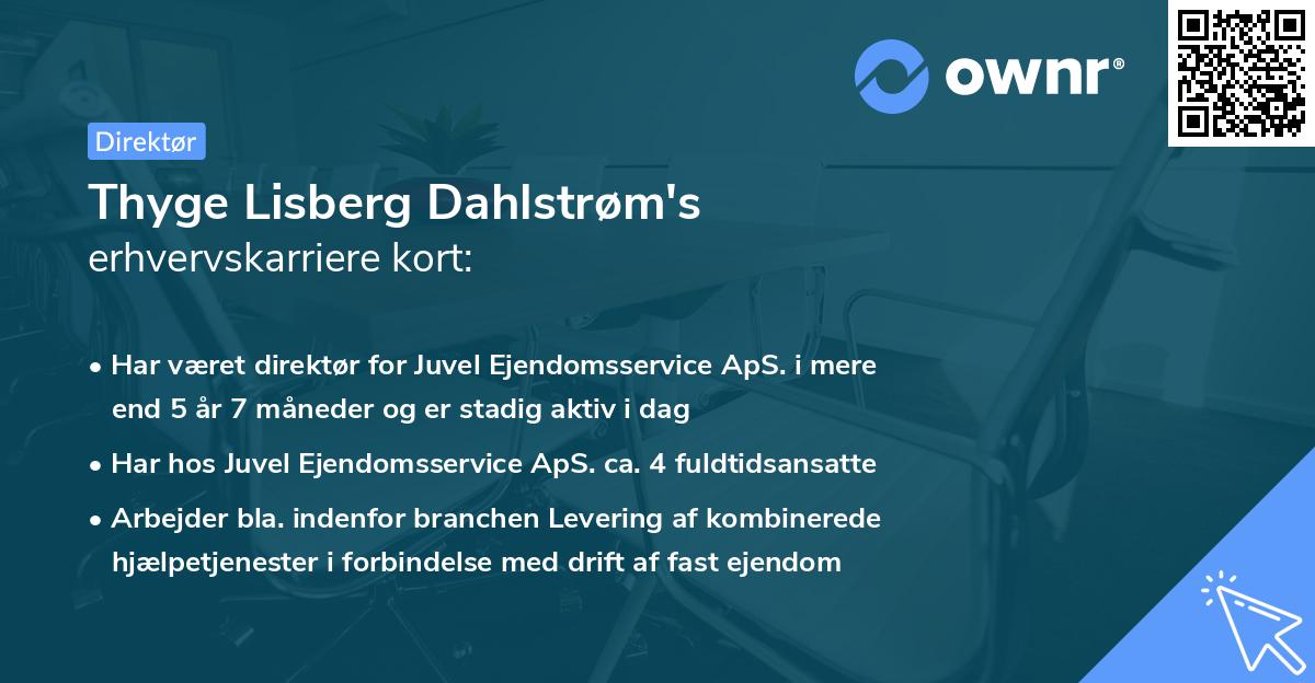 Thyge Lisberg Dahlstrøm's erhvervskarriere kort