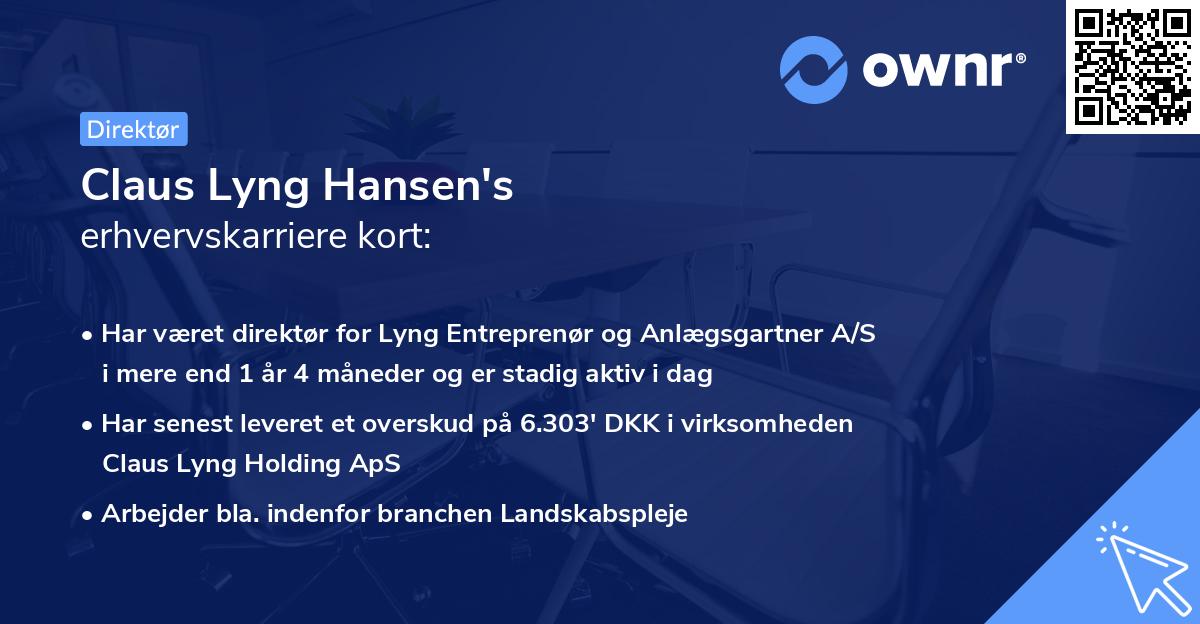 Claus Lyng Hansen's erhvervskarriere kort