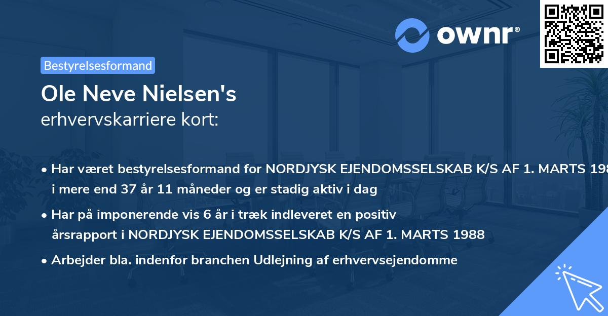 Ole Neve Nielsen's erhvervskarriere kort