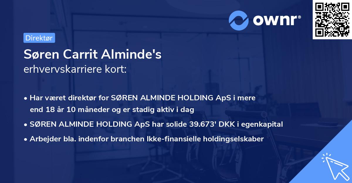 Søren Carrit Alminde's erhvervskarriere kort
