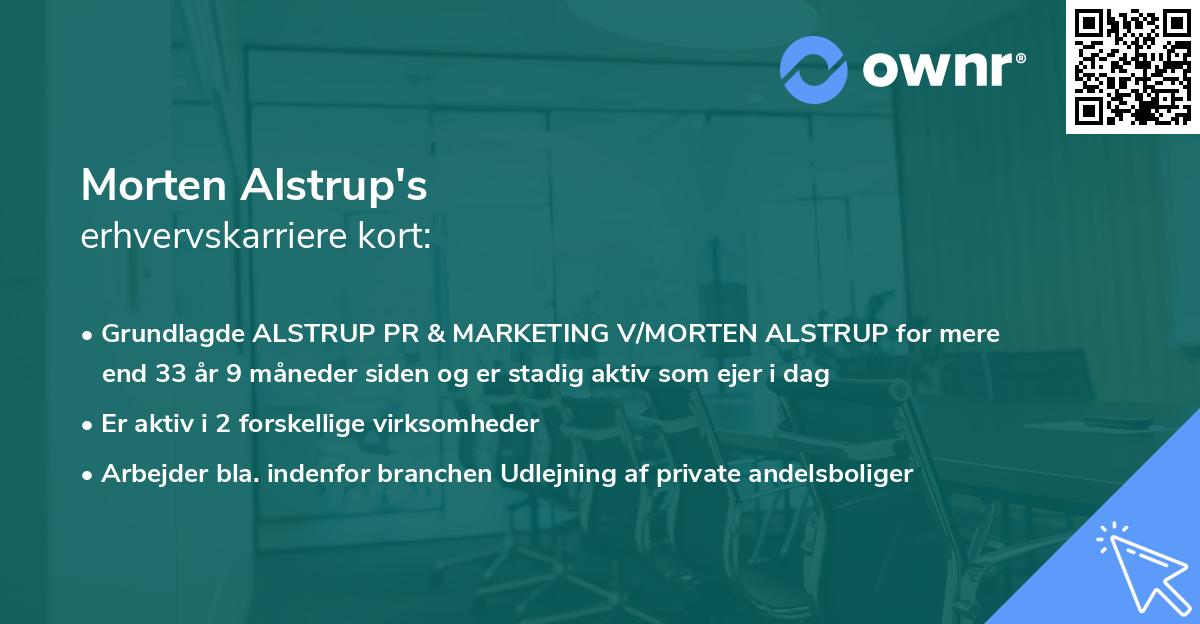 Morten Alstrup's erhvervskarriere kort