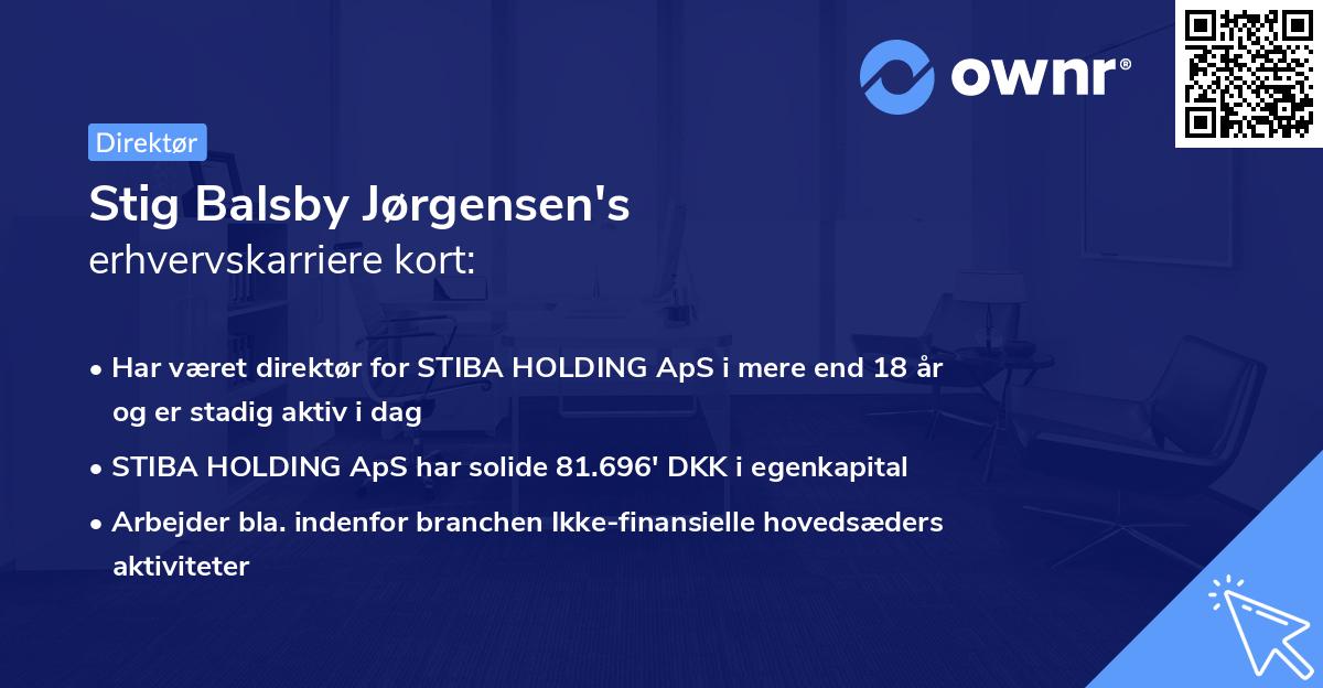 Stig Balsby Jørgensen's erhvervskarriere kort